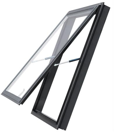 Finestre lucernari in alluminio personalizzabili per soffitta e cantina - Finestra da tetto Egress, tetto inclinato a 45°, veranda 55 x 95 cm, migliora la luce naturale nella tua casa