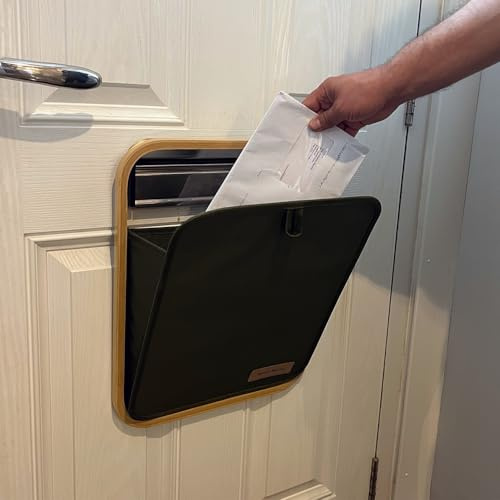 MAIL MORE Corbeille à courrier – Sac aux lettres – Attrape-lettres pour porte d'entrée – Attrape-courrier pour boîtes aux lettres d'intérieur – Boîte aux lettres en tissu de bambou – Poche en tissu de