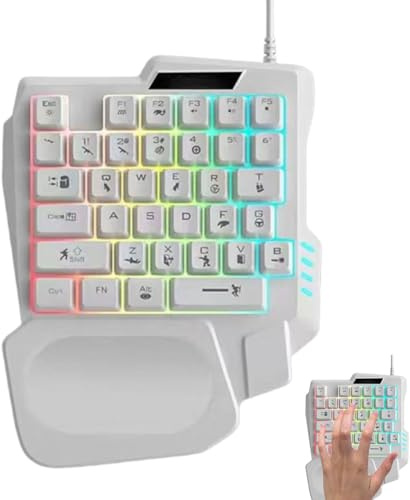 Tastiera meccanica ergonomica, tastiera da gioco programmabile con una sola mano con retroilluminazione RGB | Controller ggaming professionale per cellulari, computer, giochi per la pace, casa
