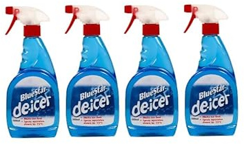 “Blue Star Car De-Icer 500 ml Trigger Spray – Quick Ice & Frost Removal, Effective up to -15°C, Pack of 4, Winter Windshield Defrost”