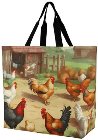 SJOAOAA Bolsa de la compra unisex para gallinas asadas, gallinas asadas, bolsa de hombro