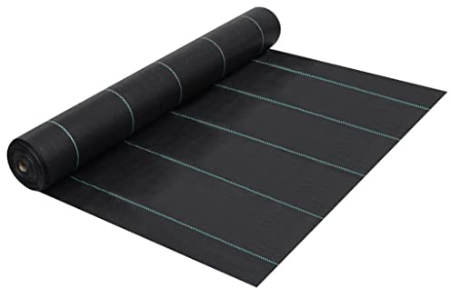 Frdhee Protección invernal para plantas, lámina negra para malas hierbas, 1 x 25 m, polipropileno, para jardín, bancal, entrada, etc