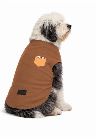BESCH Jersey para Perros de Invierno, Ropa Cálida y Cómoda para Perros Pequeños, Medianos y Grandes - Abrigo, Chaleco para Mascotas con Diseño sin Mangas, Ideal para Otoño e Invierno (Beige, S)
