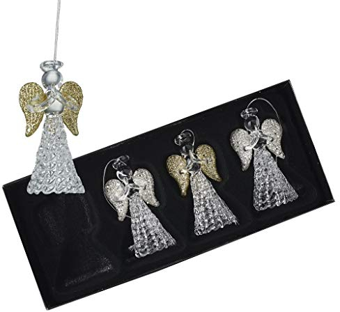 Heaven Sends Glass Angel Christmas Tree Decorations - Set of 4