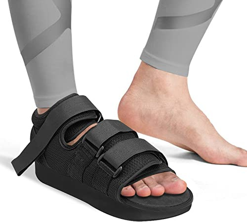 Chaussure de récupération post-opératoire réglable,Chaussure de marche médicale à l'avant du pied,Chaussure de guérison pour post-chirurgie ou soutien opérationnel, gros orteil cassé,Plat (S)