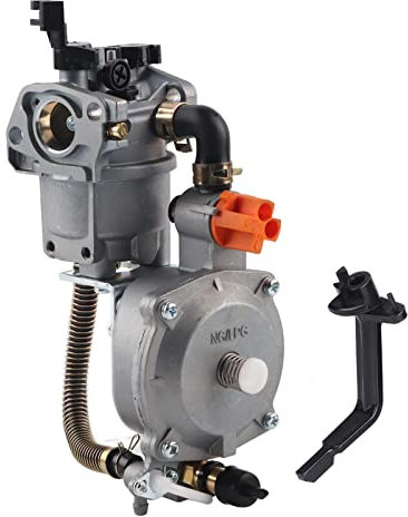 LPG Generator Dual Fuel Carburetor, NG Conversion Kit for Portable Gasoline Carburetor with Manual Choke Gasket Spacer Insulator Motors Choking Coil Water Pump Air Filter Replacement Hand Tool