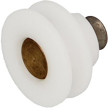 Amig - Rodamiento Mampara de Ducha - Juego de 2 Unidades - Ø 25 x 19 mm - Rodamiento Semicircular y Tornillo M5x8 - Para Puerta Corredera de Duchas de Baños - Nylon Blanco
