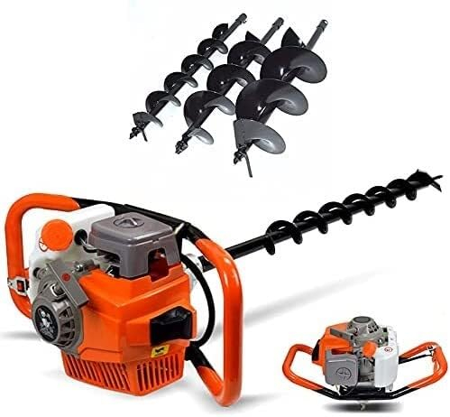 Scavatrice per Fori per Pali alimentata a Gas 71CC 2 Tempi 2,4 HP con Punte per trivella di Terra, trivellatrice per Recinzione, 4, 6, 8 Scavatrice per Terra per Piante da giard
