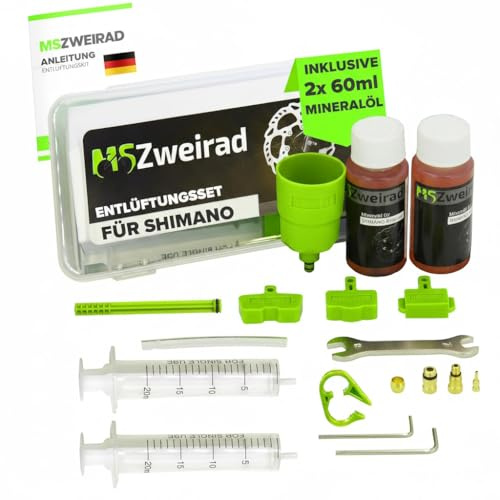 MSZweirad Entlüftungsset für alle Shimano Fahrradbremse - Fahrrad Scheibenbremsen und Hydraulische Fahrradbremse (Mit Öl)