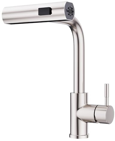 GIMILI Kitchen Faucet with Pull Down Sprayer Brushed Nickel Waterfall Modern Kitchen Sink Faucet