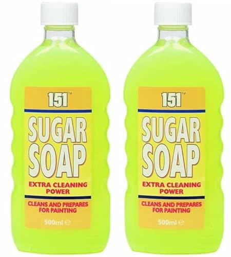 SUGAR SOAP 2 PACK - Concentrated Sugar Soap Wall Degreaser - Household Cleaner Cleans And Prepares For Painting DIY - Strong Formula Removes Grease Dirt Nicotine Stain Remover - Wall Cleaner 2 x 500ml