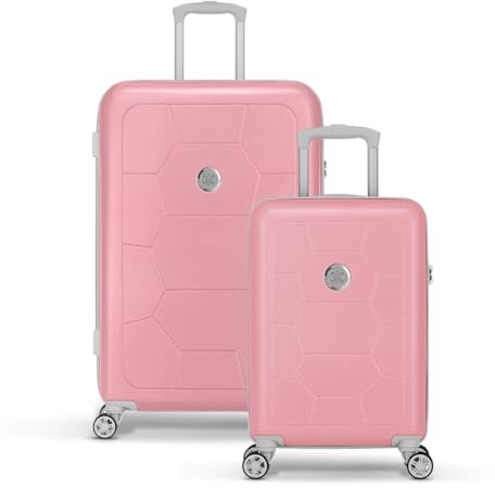SUITSUIT Kofferset 2 teilig - Handgepäck Koffer - Reisekoffer Groß - Koffer Leicht - Hartschalenkoffer mit Zahlenschloss - Caretta Pink Lady