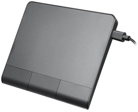 Perixx PERIPAD-506 trådbunden smal USB-pekplatta – trådbunden avtagbar pekplatta för stationär och bärbar dator – stor storlek 13,5 x 11,5 x 1,5 cm – svart