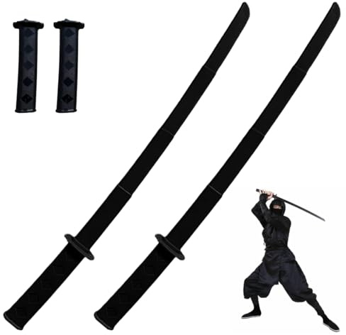 HQRKOTM 2 PCS Pezzi telescopica stampata in 3D,giocattolo Katana Fidget stampato in 3D,giocattoli modello spada samurai retrattile a gravità stampata in 3D, spada ninja bambino Adulto (nero)