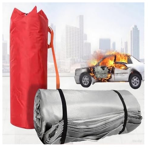 PEYNIR Car Emergency Fire Blanket, Parking Lot/Garage/Charging Station Large Fiberglass Fire Suppression Blanket, Portable Electric/Fuel Vehicle Accidents First Aid Tool, Custom Size(10ft x 13.2ft)