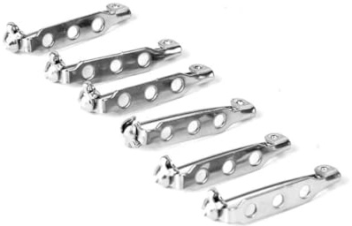 Uonlytech 50pièces Broche de Épingle Métal Épingle de Sécurité Broche à Fermoir à Lot Argentées Plaque à Trois pour Collage Couture