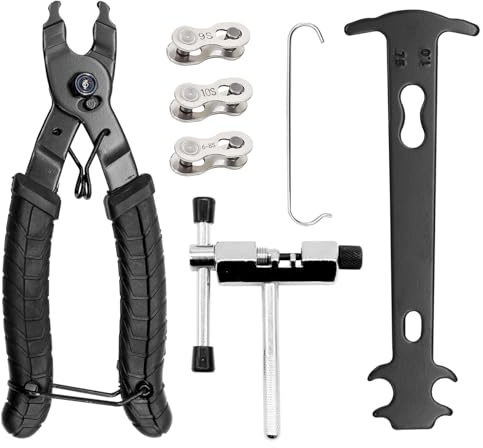 Kit de Réparation de Chaîne de Vélo avec Pince à Chaînes et 3 Paires de Chaînes de Vélo, Rivets Outil de Chaîne de Vélos pour Ensemble D'outils de ChaîneVélos à 6-12 Compartiments
