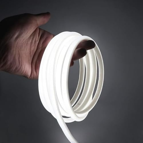 Brightex 5m COB LED Strip Light 220V White – Super Bright Flexible LED Tape with Plug Connector, Cuttable Waterproof Strip for Kitchen, Bedroom, Outdoor & Christmas Lighting