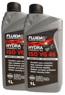 Aceite hidráulico FLUIDAX ISO VG 46 HLP para sistemas hidráulicos, lubricante mineral antidesgaste, anticorrosión, antiespumante, alto índice de viscosidad HLP - 2 litros DIN 51524-51525 - ISO HM