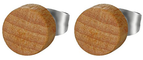 ❤️ Smycken Herrörhängen för kvinnor i trä och rostfritt stål Färg Brun/Svart/Caf¨¦' 6-12mm, 8mm, Trä
