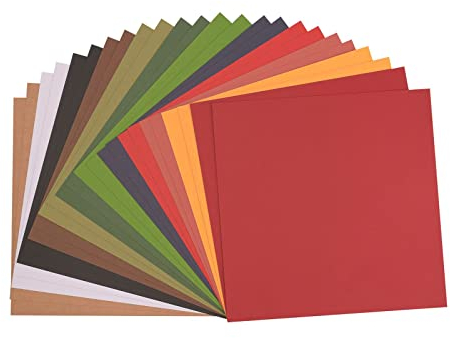 Vaessen Creative Florence Cardstock Papier Multipack Weihnachten, 24 Bögen aus 216 g/m² Strukturiertem Papier, 30,5 x 30,5 cm, Kraftpapier für Scrapbooking, Karten Basteln und Stanzen