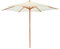 Harbour Housewares Natural Garden Parasol - 2.7m - Pulley Operated Hardwood Pole Wooden Garden Umbrella with Green Base UV Sun Protection Umbrella for Picnics and Beach Days
