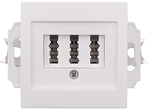 McPower TAE-NFN-Anschlussdose | Flair | 3x 6-polig, Unterputz, IP20, für Telefoninstallation, ideal für Haushalte und Büros, weiß