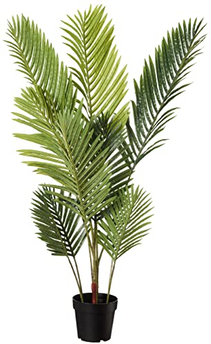 Amazon Basics Künstliche Palme mit Kunststoff-Pflanzgefäß, 70 x 70 x 119.8 cm, grün