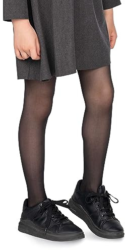looksy Tonia 20 DEN Italien Filles Collants Léger Transparent Pieds Plaine Collants Ballet Danse École Bas, Nero 9/10 ans