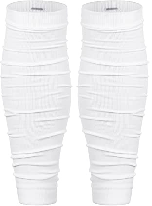 Football Leg Sleeves Scrunch Style Calf Compression Sleeve Men White