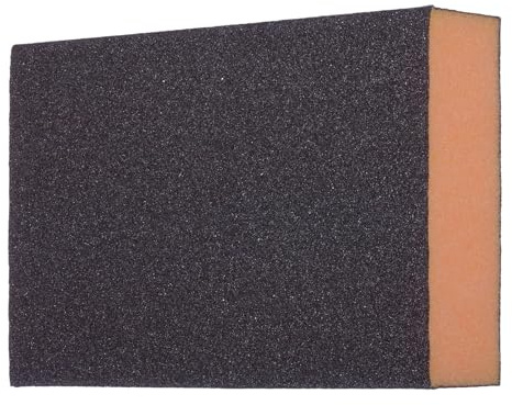 YoiYee 150 Grit Sanding Sponge Block, Wet & Dry Hand Sanding Pads 2 Pack | Brown corundum abrasive, 100x70x25mm size, high-density sponge, washable & reusable, wood & metal polishing