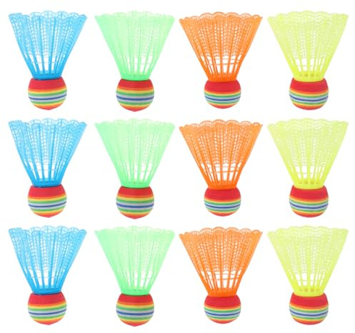 BIUDECO Colorful Badminton Shuttlecocks 3.34 Inch Lightweight Hit-Resistant Balls for Kids Indoor Outdoor Sports Activities Rainbow Birdies
