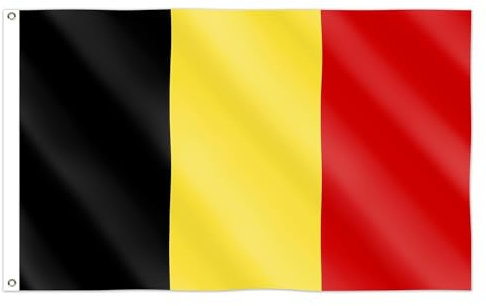 5x3ft Double Sided Belgium National Flag Banner with Two Brass Grommets, Flags Banner, Large Belgium Flags for Parade, Patriotic Activities, Garden Home Decoration
