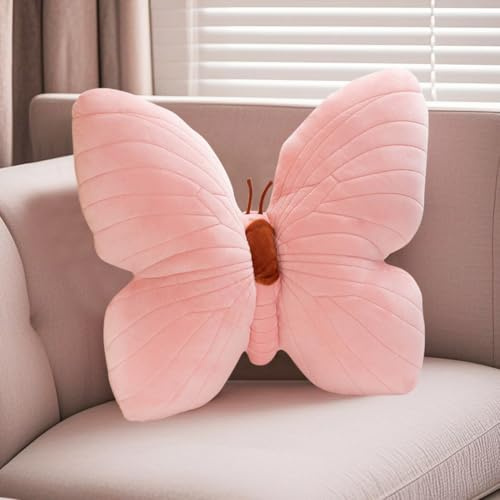 Gohytal Cuscino a forma di farfalla, cuscino decorativo a forma di farfalla, morbido cuscino decorativo per il soggiorno (rosa)