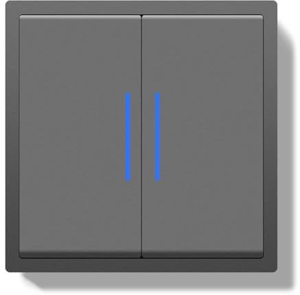 BSEED Strålkastare infälld strömbrytare med pluggklämma, 2-vägs 2-vägs växelströmbrytare med LED-indikatorlampa, modern väggströmbrytare med PC-ram, infälld strömbrytare grå – 80 x 80 mm