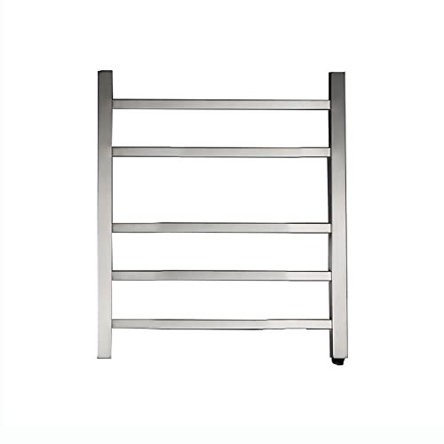 Piaclice da asciugamano riscaldata elettrica a parete con asciugamano con barra da asciugamano da 5 quadrati, asciugamano riscaldato 304 rastrellino per asciugamano in acciaio inossidabile per bagno