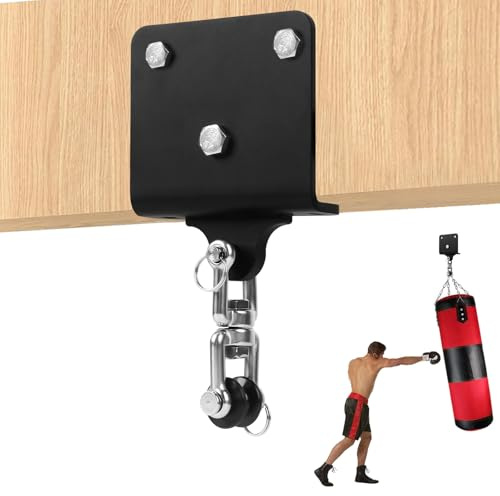 BlyeMichdi Boxningssäck upphängning boxningssäck hållare, vridbar sandsäck fäste balk gungkrok med lager, 454 kg kapacitet, tung last takkrok för hängmatta Muay Thai-träning Aerial Yoga