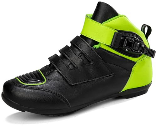 Hiuzylqx Bottes de Moto en Cuir pour Hommes Chaussures Conduite Rue Semelles antidérapantes hydrofuges Biker,A,48 EU