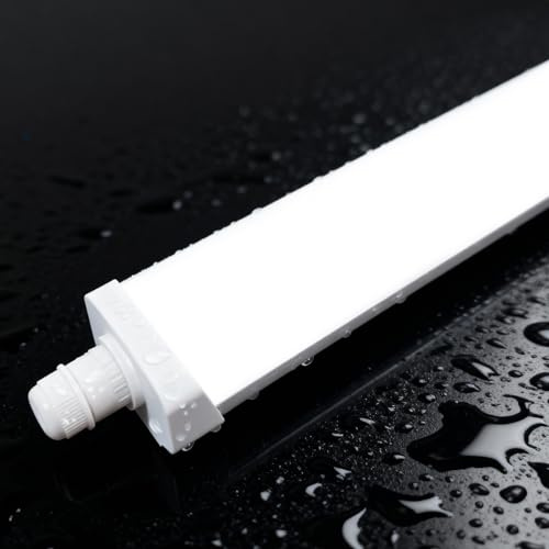 WARMELLE LED Listlampa 4FT 36W 4000K Neutralvit, 6600LM SDCM<6 Ra>80 IP65, Länkbar LED Belysning för Garage, Hem, Kontor, Verkstad, Lager