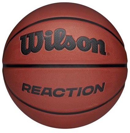 Wilson Reaction Basketball, Made From Durable Rubber For All-Surface Performance, Experience Enhanced Grip & Control, Colour: Brown, Size: 5