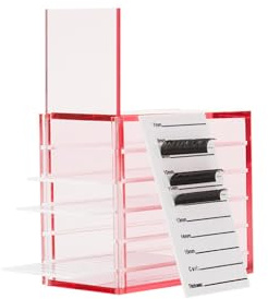 Zambuph Caja de almacenamiento de pestañas postizas, estuche pestañas, tocador viaje, soporte organizador maquillaje, bandeja organizadora embalaje, contenedor, Rosa roja