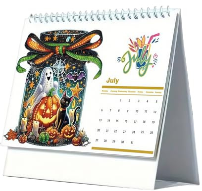 2026 Gem Art Desk Monthly Calendar, Gem Art Painting Monthly Tabletop Calendar, Desktop Ornament Decoration for School Home Offices Classroom Dorm