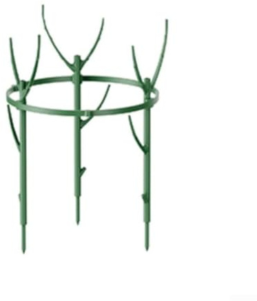 Durashmall Soporte de metal verde para plantas, estaca de anillo de enrejado para trepar verduras, tomates, pepinos, flores, soporte de jardín resistente a la corrosión con patas de tenedor para uso