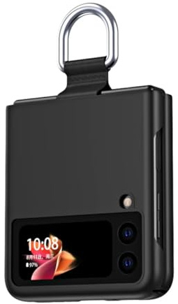 UPLAI Snyggt fodral för Samsung Galaxy Z Flip8 (Z Flip 8), ultratunt stötsäkert mobiltelefonfodral med ring, premie hård PC matt bärbar vikbar reptålig skyddsfodral. Svart