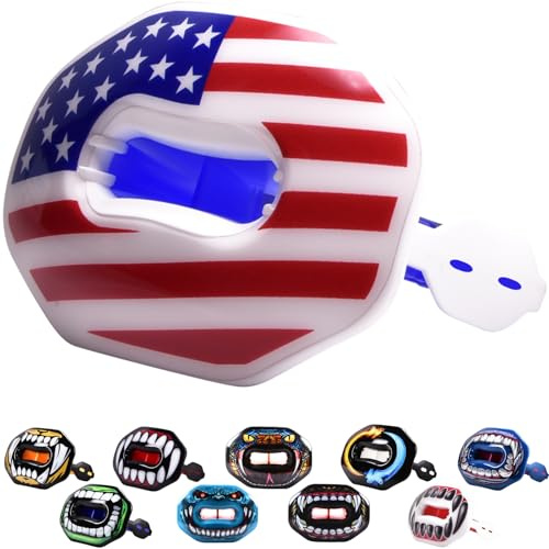 Oral Mart USA Flag Football Mouth Guard - Lip Guard Mouthpiece | Lip Protector Mouthguard (Detachable Strap Included)