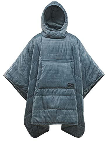 Therm-a-Rest Honcho Poncho tragbare Kapuzendecke, Blauer gewebter Druck