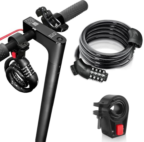 NDakter Bike Lock, 4FT Electric Scooter Combination Cable Lock with Mounting Bracket,Ideal Anti Theft Bicycle Locks for Mountain Bike, Road Bike, Electric Bicycle(12mm)