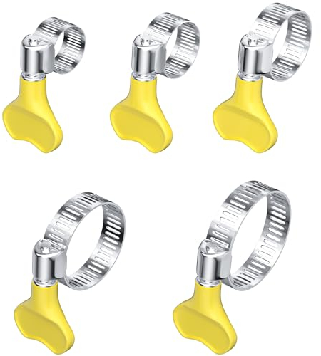 25 PCS Adjustable Handle Hose Clamps,Stainless Steel Pipe Clamps