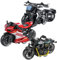 SIEBOLD 3 Stück Motorrad Spielzeug für Kinder,Simulation Motorrad Modell,Pull Back Motorrad Spielzeug,für Kinder Lntellektuelles Spielzeug Weihnachten GeburtstagParty Geschenke （3 Stile）