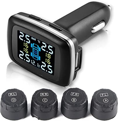 Ejoyous di Monitoraggio della Pressione dei Pneumatici TPMS, Sensori di Pressione dei Pneumatici 433 MHz, di Controllo della Pressione dei Pneumatici per Auto con 4